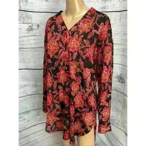 VTG 90s Victoria's Secret Gold Label Sleep Dress Long Sleeve Sz M Floral Nightie
